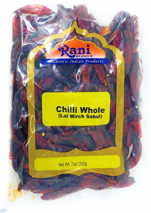 Rani Chilli Whole Indian 7oz (200gm) ~ All Natural | Vegan | No Colors | Gluten Friendly | NON-GMO