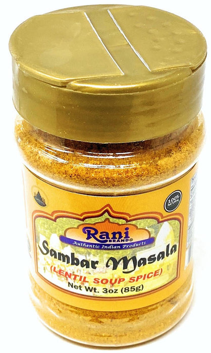 Rani Sambar Masala (Lentil Soup Spice Blend) 3oz (85g) PET Jar ~ Natural | Vegan | No Colors | Gluten Friendly | NON-GMO | Indian Origin