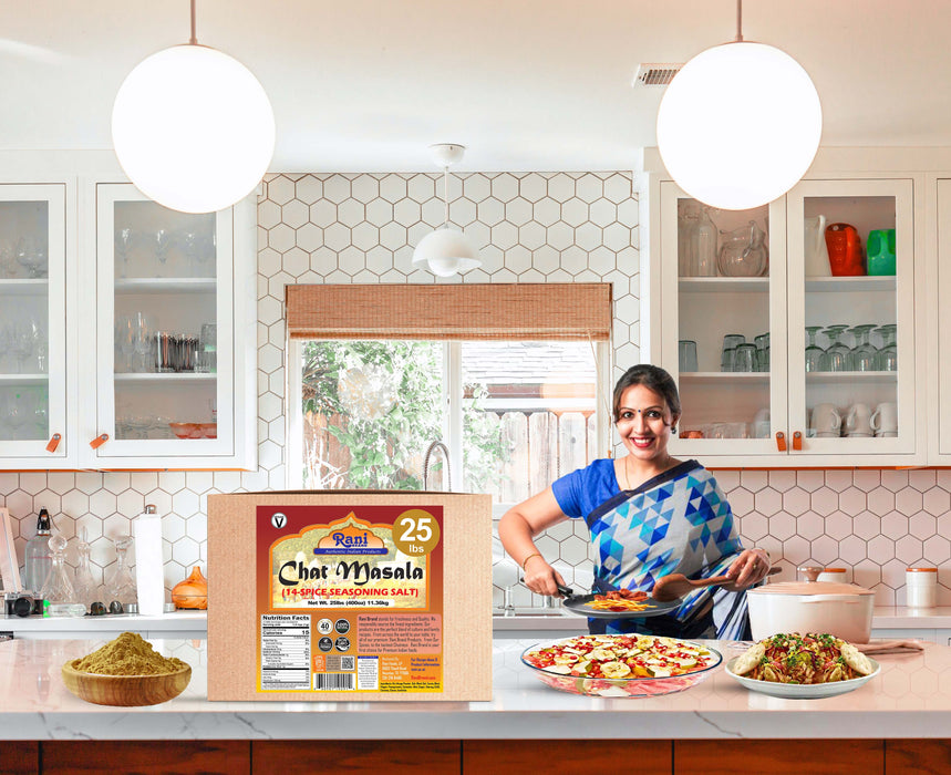 Rani Chat Masala (14 Spice Seasoning Salt) Tangy Indian Seasoning 400oz (25lbs) 11.36kg Bulk Box ~ All Natural | No MSG | Vegan | Gluten Friendly