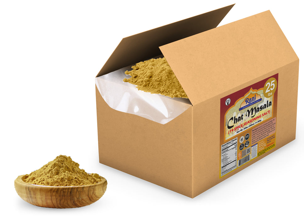 Rani Chat Masala (14 Spice Seasoning Salt) Tangy Indian Seasoning 400oz (25lbs) 11.36kg Bulk Box ~ All Natural | No MSG | Vegan | Gluten Friendly