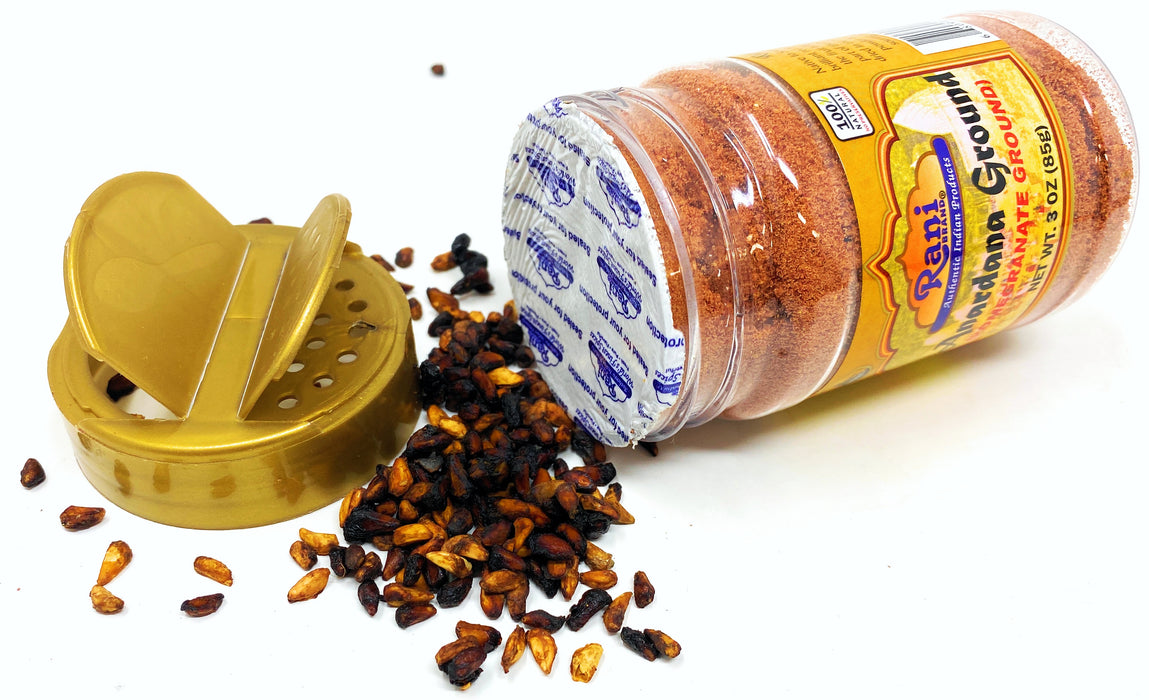 Rani Anardana (Pomegranate) Ground Powder Indian Spice 3oz (85g) PET Jar ~ All Natural | No Color | Gluten Friendly | Vegan | No Salt or fillers