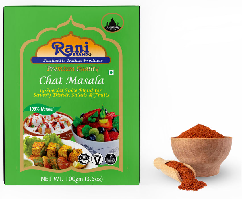 Rani Chat Masala (14 Spice Seasoning Salt) Tangy Indian Seasoning 3.5oz (100g) ~ All Natural | No MSG | Vegan | No Colors | Gluten Friendly | NON-GMO