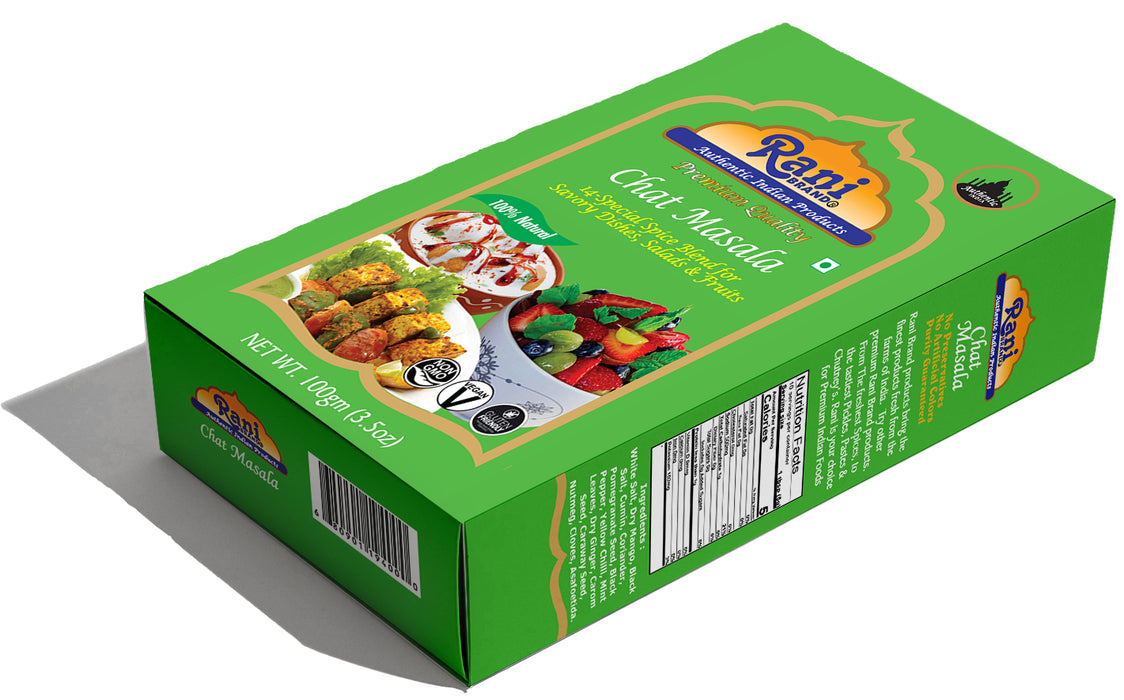 Rani Chat Masala (14 Spice Seasoning Salt) Tangy Indian Seasoning 3.5oz (100g) ~ All Natural | No MSG | Vegan | No Colors | Gluten Friendly | NON-GMO