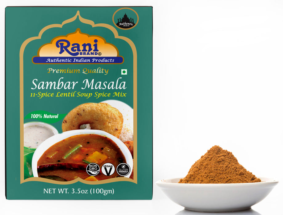 Rani Sambar Masala (Lentil Soup Spice Blend) 3.5oz (100g) ~ All Natural | Vegan | No Colors | Gluten Friendly | NON-GMO | Indian Origin