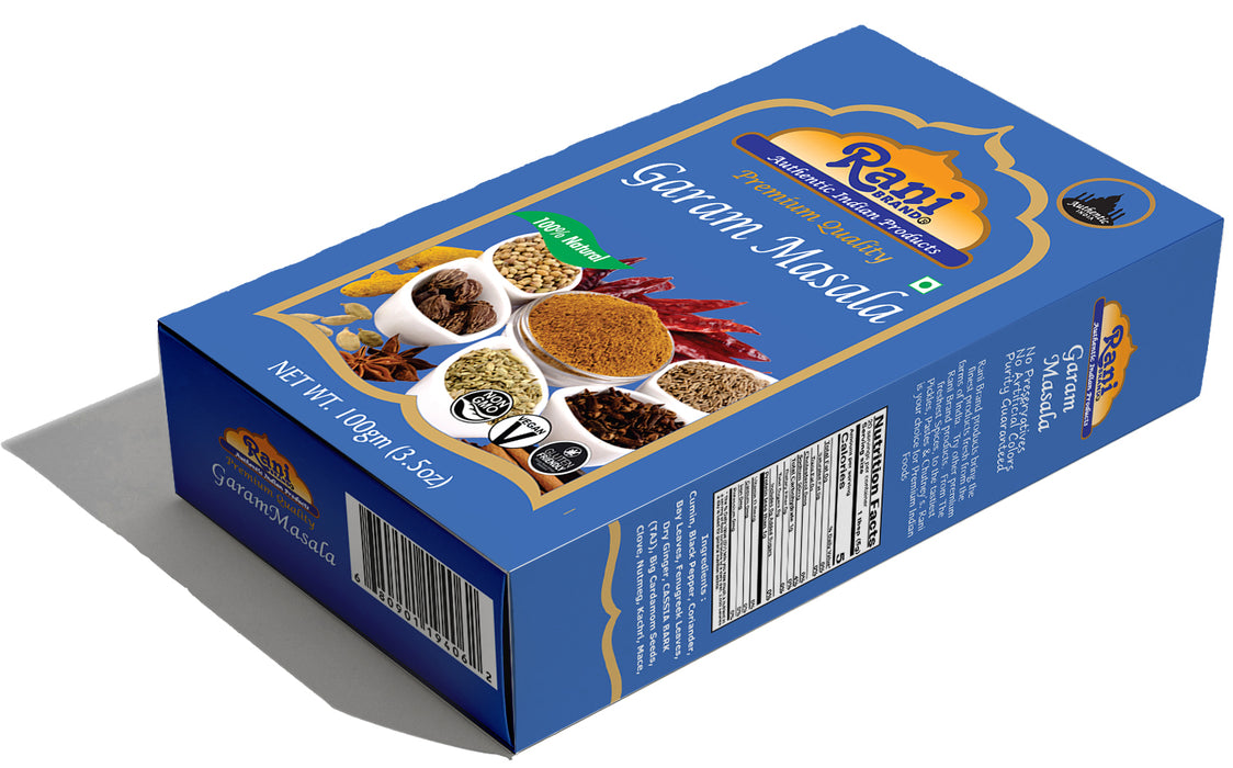 Rani Garam Masala Indian 11-Spice Blend 3.5oz (100g) ~ All Natural, Salt-Free | Vegan | No Colors | Gluten Friendly | NON-GMO | Indian Origin