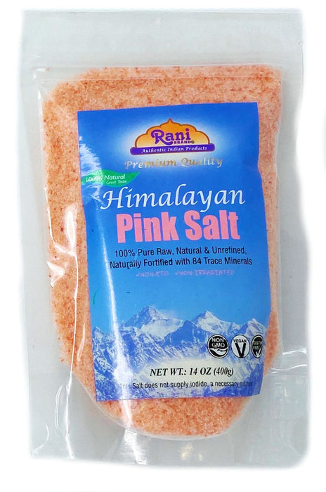Rani Himalayan Pink Salt (84 Essential Trace Minerals) 400g (14oz) ~ All Natural | Vegan | Gluten Free | NON-GMO | Indian Origin (Resealable Pouch)
