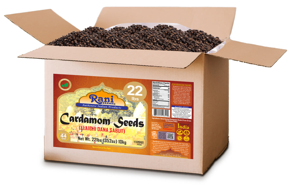 Rani Cardamom (Elachi) Decorticated Seeds Indian Spice 352oz (22lbs) 10kg Bulk Box ~ All Natural | Vegan | Gluten Friendly | NON-GMO | Indian Origin