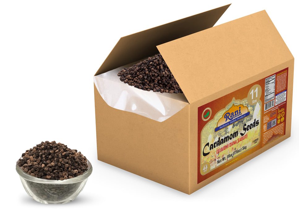 Rani Cardamom (Elachi) Decorticated Seeds Indian Spice 176oz (11lbs) 5kg Bulk Box ~ All Natural | Vegan | Gluten Friendly | NON-GMO | Kosher | Indian Origin
