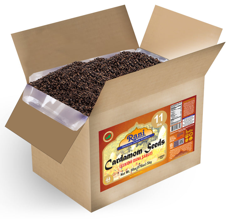 Rani Cardamom (Elachi) Decorticated Seeds Indian Spice 176oz (11lbs) 5kg Bulk Box ~ All Natural | Vegan | Gluten Friendly | NON-GMO | Kosher | Indian Origin
