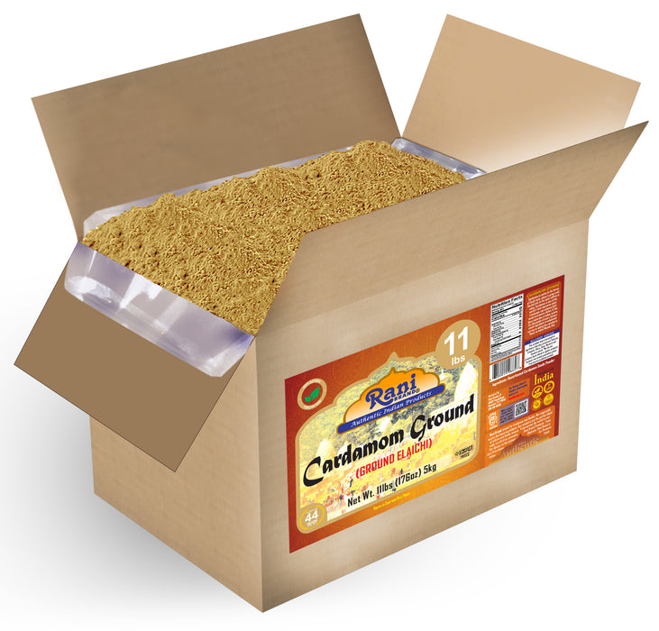 Rani Cardamom (Elachi) Ground, Powder Indian Spice 176oz (11lbs) 5kg Bulk Box ~ All Natural | No Color Added | Gluten Friendly | Vegan | NON-GMO | Kosher | No Salt or Fillers