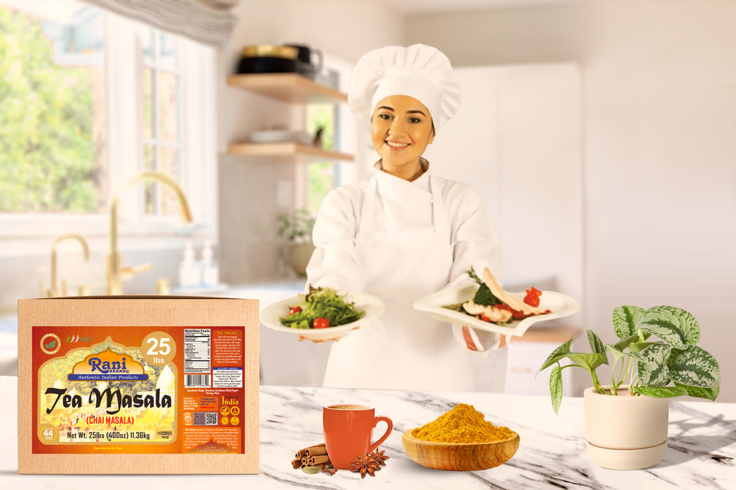 Rani Tea (Chai) Masala Indian Spice Blend 400oz (25lbs) 11.36kg Bulk Box ~ All Natural | Vegan | Gluten Friendly | Kosher | Salt & Sugar Free