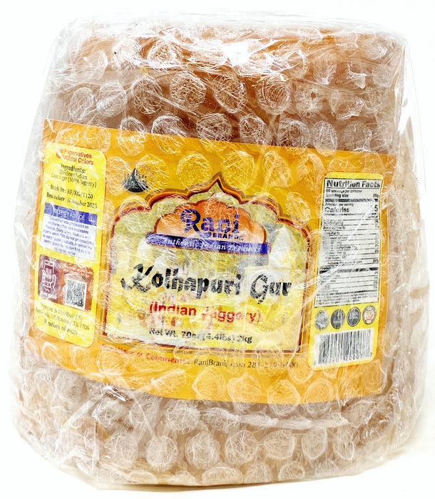 Rani Kolhapuri Gur (Jaggery) 500g (17.5oz) ~ Unrefined Cane Sugar, No Color added, Gluten Friendly | Vegan | NON-GMO | No Salt or fillers