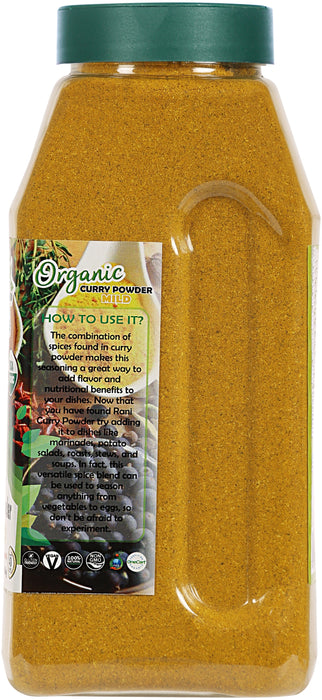 Rani Organic Curry Powder Mild (8-Spice Authentic Indian Blend) 16oz (1lb) 454g PET Jar ~ All Natural | Salt-Free | Vegan | USDA Certified Organic