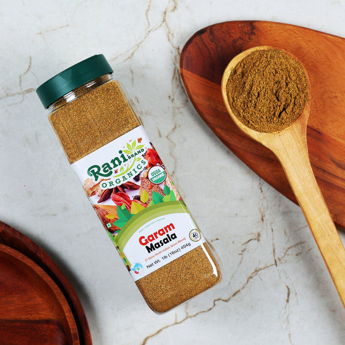 Rani Organic Garam Masala (7-Spice North Indian Spices Blend) 16oz (1lb) 454g PET Jar ~ All Natural | Salt-Free | USDA Certified Organic