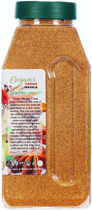 Rani Organic Garam Masala (7-Spice North Indian Spices Blend) 16oz (1lb) 454g PET Jar ~ All Natural | Salt-Free | USDA Certified Organic