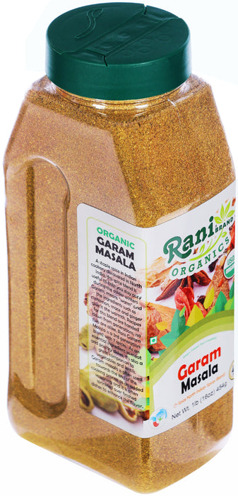 Rani Organic Garam Masala (7-Spice North Indian Spices Blend) 16oz (1lb) 454g PET Jar ~ All Natural | Salt-Free | USDA Certified Organic