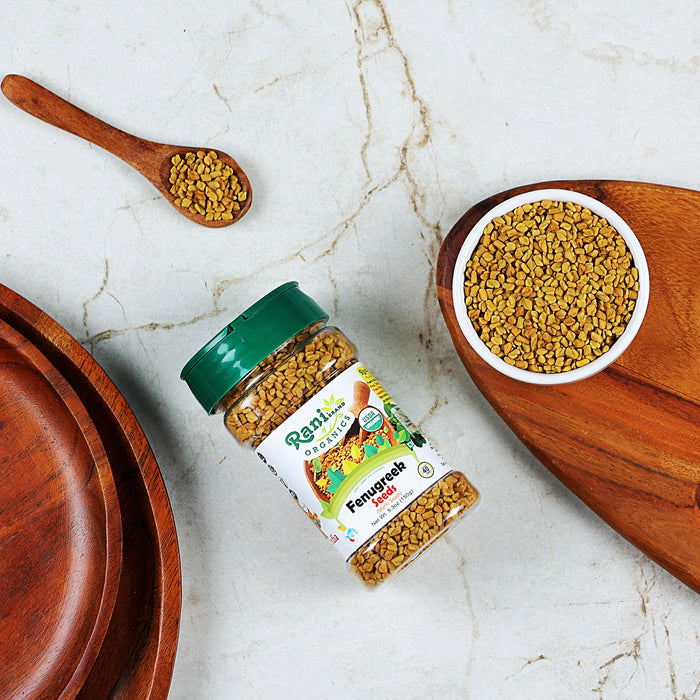 Rani Organic Fenugreek (Methi) Seeds Whole 5.29oz (150g) PET Jar, Trigonella Foenum Graecum ~ All Natural | Gluten Friendly |  USDA Certified Organic