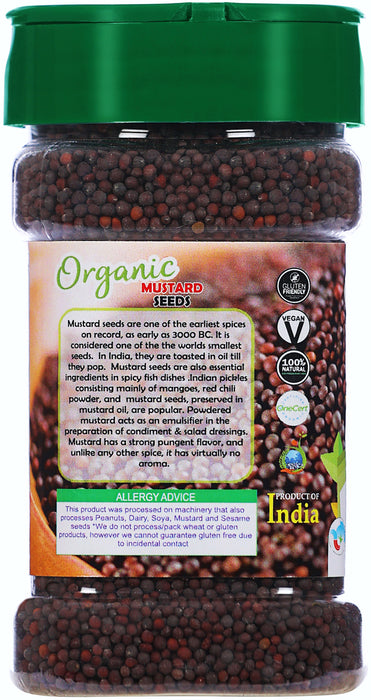 Rani Organic Black Mustard Seeds Whole Spice (Rai Sarson) 3.5oz (100g) PET Jar ~ All Natural | Vegan | Indian Origin | USDA Certified Organic