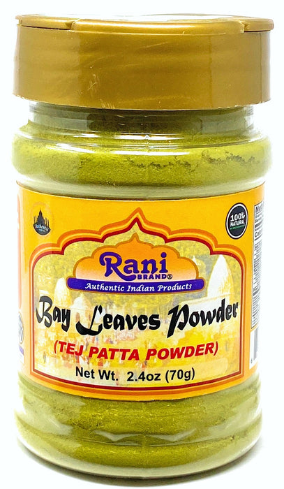Rani Bay Leaf (Leaves) Powder 2.4oz (70g) PET Jar, All Natural ~ Gluten Friendly | NON-GMO | Vegan | Indian Origin (Tej Patta)