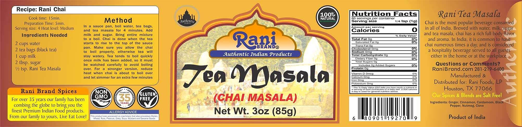 Natural Rani Tea (Chai) Masala & Loose Tea Leaves