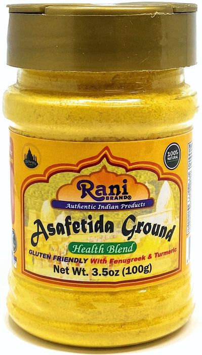 Rani Asafetida (Hing) Ground Health Blend w/ Fenugreek and Turmeric 3.5oz (100g) ~ Gluten Friendly | Natural | Salt Free | Vegan | NON-GMO