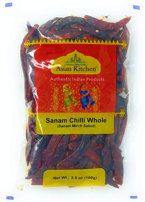 Asian Kitchen (By Rani Brand) Sanam Chili Whole Stemless, Indian Chili 3.5oz (100g) ~ All Natural | Vegan | Gluten Friendly | NON-GMO | Indian Origin