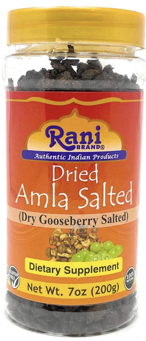 Rani Amla (Indian Gooseberry) Whole Salted Dry 7oz (200g) PET Jar ~ All Natural | Gluten Friendly | Vegan | No Fillers | Non-GMO | Indian Origin