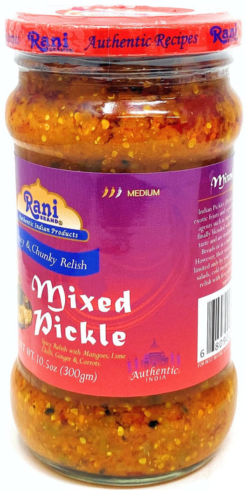Rani Mixed Vegetable Pickle (Achar, Spicy Indian Relish) 10.5oz (300g) Glass Jar ~ Vegan | Gluten Free | NON-GMO | No Colors | Popular Indian Condiment, Indian Origin
