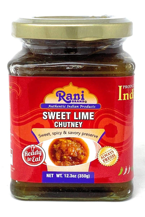 Rani Sweet Lime Mango Chutney (Indian Preserve) 10.5oz (300g) Glass Jar, Ready to eat, Vegan ~ Gluten Free Ingredients, All Natural, NON-GMO