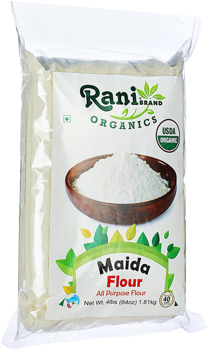 Rani Organic Maida Flour (Indian All Purpose Flour) 64oz (4lbs) 1.81kg Bulk ~ All Natural | Vegan | NON-GMO | Indian Origin | USDA Certified Organic