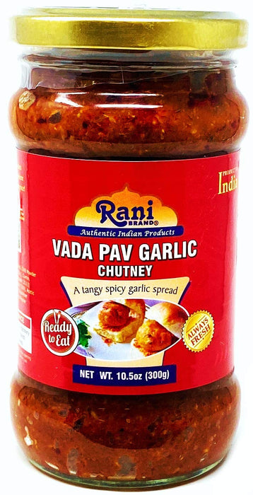 Rani Vada Pav Garlic Chutney 10.5oz (300g) Glass Jar, Ready to Eat ~ Vegan | Gluten Free | NON-GMO | Indian Origin
