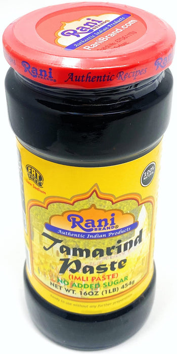 Rani Tamarind Paste Puree (Imli) 16oz (1lb) 454g Glass Jar, No added sugar, Pack of 5+1 FREE ~ All Natural | Vegan | Gluten Free | No Colors | NON-GMO | Indian Origin
