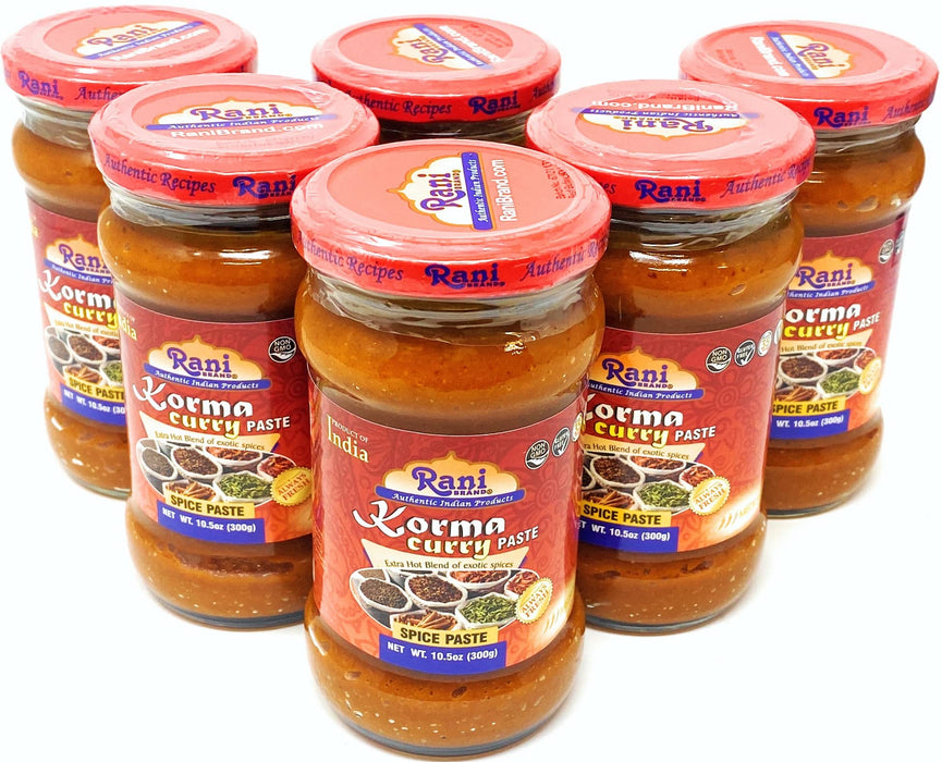 Rani Korma Curry Cooking Spice Paste 10.5oz (300g) Glass Jar, Pack of 5+1 FREE ~ No Colors | All Natural | NON-GMO | Vegan | Gluten Free