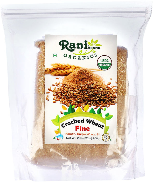 Rani Organic Cracked Wheat Fine (Kansar/Bulgur Wheat#1) 32oz (2lbs) 908g ~ All Natural | Vegan | Gluten Friendly | NON-GMO | Indian Origin | USDA Certified Organic