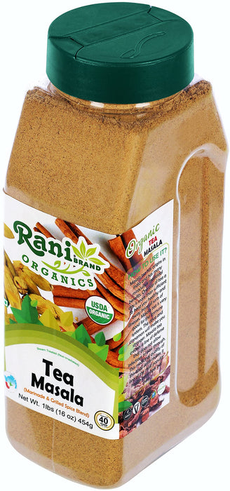 Rani Organic Tea (Chai) Masala Indian Spice Blend 16oz (1lb) 454g PET Jar ~ All Natural | Vegan | Indian Origin | USDA Certified Organic
