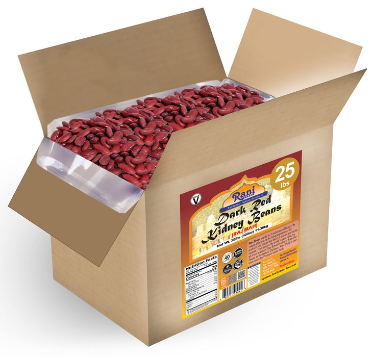 Rani Red Kidney Beans, Dark 400oz (25lbs) 11.36kg Bulk Box ~ All Natural | Vegan | Gluten Friendly | NON-GMO | Raj Mah