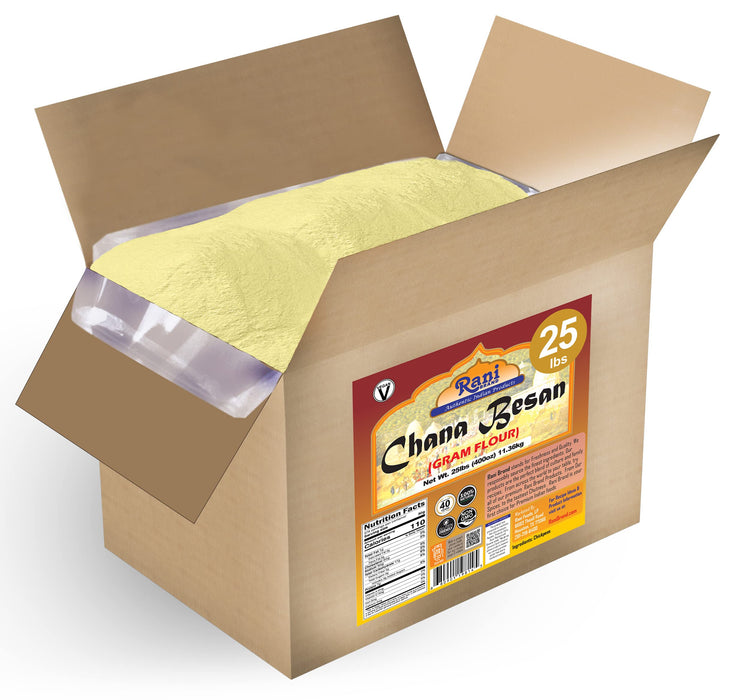 Rani Chana Besan (Chickpeas Flour, Gram) 400oz (25lbs) 11.36kg Bulk Box ~ All Natural | Vegan | Gluten Friendly | NON-GMO | Indian Origin