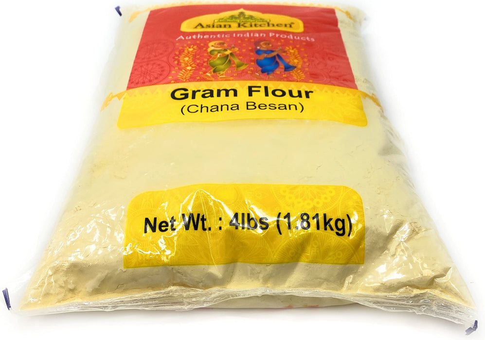 Asian Kitchen Chana Besan - Chickpeas Flour, Gram 4lb (64oz) ~ All Natural | Vegan | Gluten Friendly | NON-GMO | Indian Origin