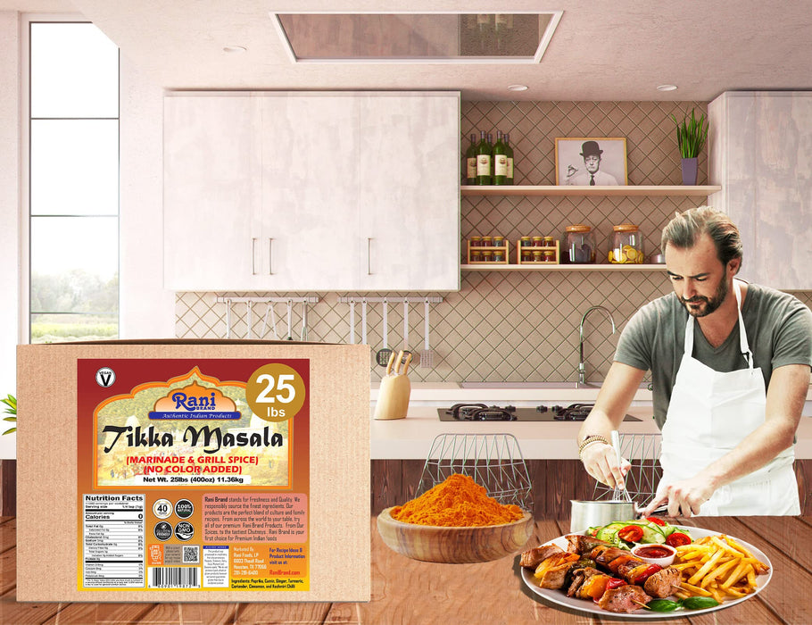 Rani Tikka Masala Indian 7-Spice Blend 400oz (25lbs) 11.36kg Bulk Box ~ All Natural | Salt-Free | Vegan | No Colors | Gluten Friendly | NON-GMO