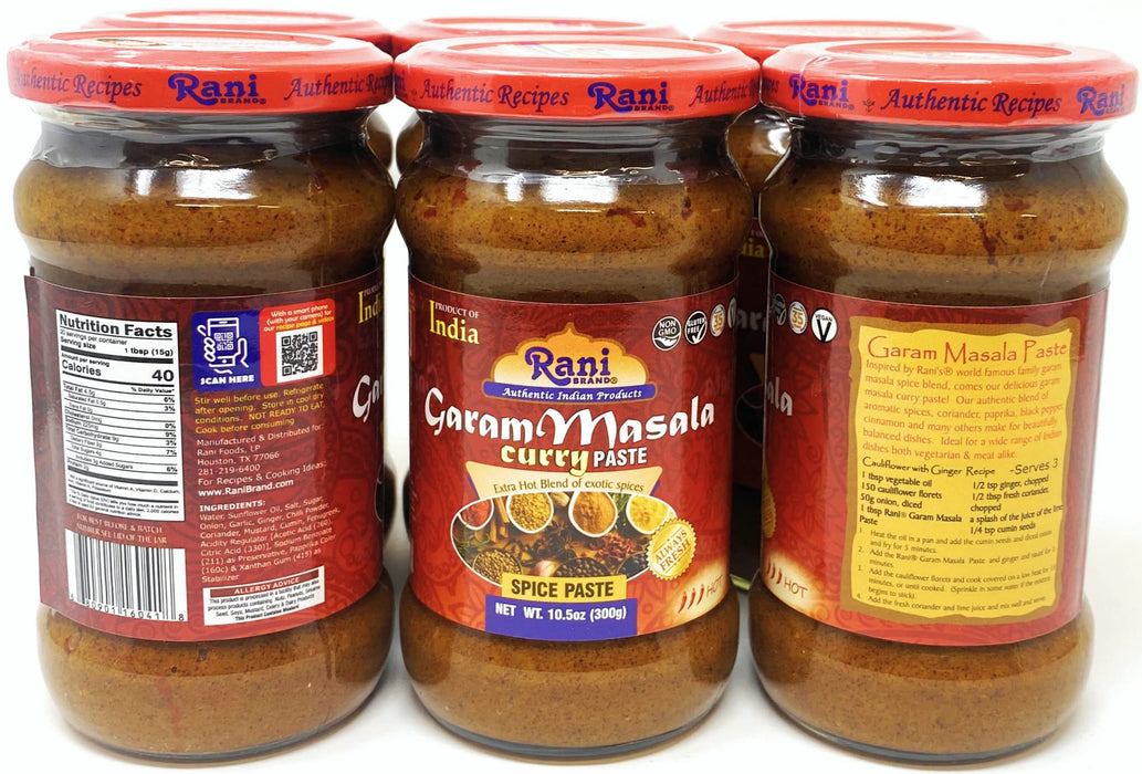 Rani Garam Masala Curry Spice Paste 10.5oz (300g) Glass Jar, Pack of 5+1 FREE ~ No Colors | NON-GMO | Vegan | Gluten Free | Indian Origin