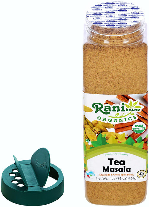 Rani Organic Tea (Chai) Masala Indian Spice Blend 16oz (1lb) 454g PET Jar ~ All Natural | Vegan | Indian Origin | USDA Certified Organic