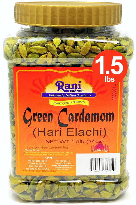Rani Green Cardamom Pods Spice (Hari Elachi) 24oz (1.5lbs) 680g PET Jar ~ All Natural | Vegan | Gluten Friendly | NON-GMO | Product of India