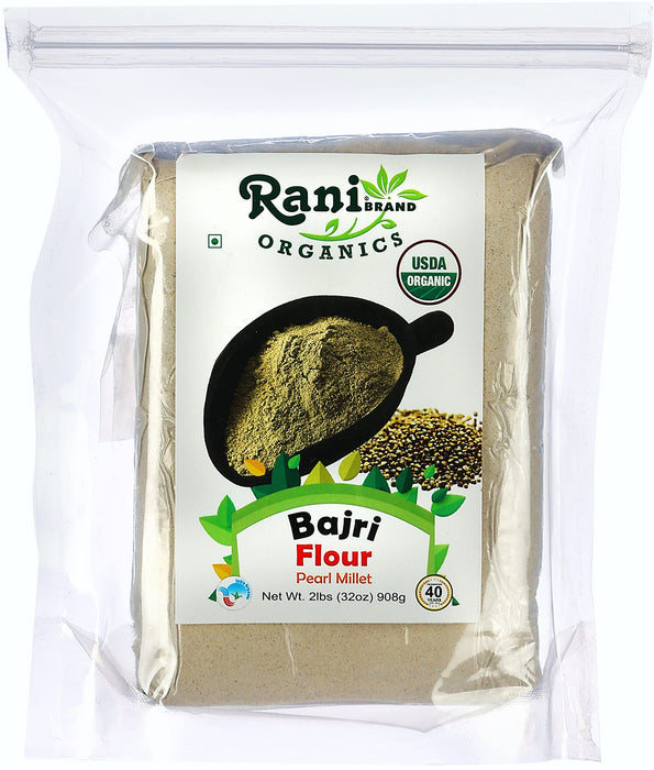 Rani Organic Bajri Flour (Pearl Millet) 32oz (2lbs) 908g ~ All Natural | Vegan | Gluten Friendly | NON-GMO | Indian Origin | USDA Certified Organic