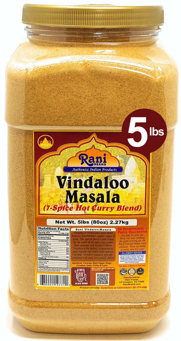 Rani Vindaloo Curry Masala Natural Indian Spice Blend 80oz (5lbs) 2.27kg Bulk PET Jar ~ Salt Free | Vegan | Gluten Friendly| NON-GMO | No colors | Indian Origin
