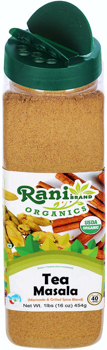Rani Organic Tea (Chai) Masala Indian Spice Blend 16oz (1lb) 454g PET Jar ~ All Natural | Vegan | Indian Origin | USDA Certified Organic