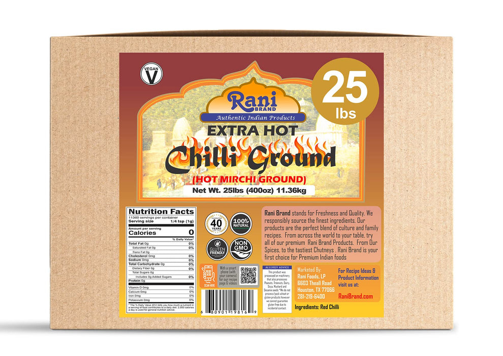 Rani Extra Hot Chilli Powder Indian Spice 400oz (25lbs) 11.36kg Bulk Box ~ All Natural | No Color added | Gluten Friendly | Vegan | NON-GMO