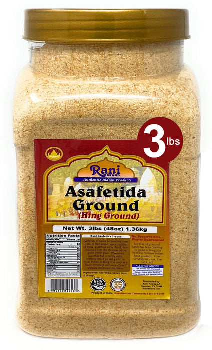 Rani Asafetida (Hing) Ground 48oz (3lbs) 1.36kg PET Jar ~ Natural | Salt Free | Vegan | NON-GMO | Best for Onion Garlic Substitute