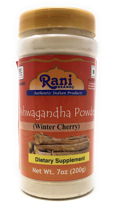 Rani Ashwagandha Root (Winter Cherry) Powder 7oz (200g) ~ All Natural, Salt-Free | Vegan | No Colors | Gluten Friendly