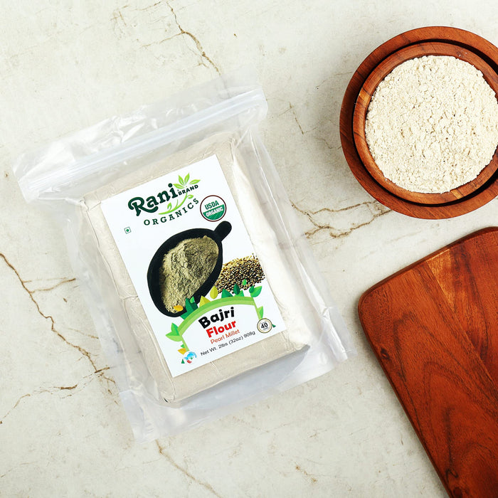 Rani Organic Bajri Flour (Pearl Millet) 32oz (2lbs) 908g ~ All Natural | Vegan | Gluten Friendly | NON-GMO | Indian Origin | USDA Certified Organic