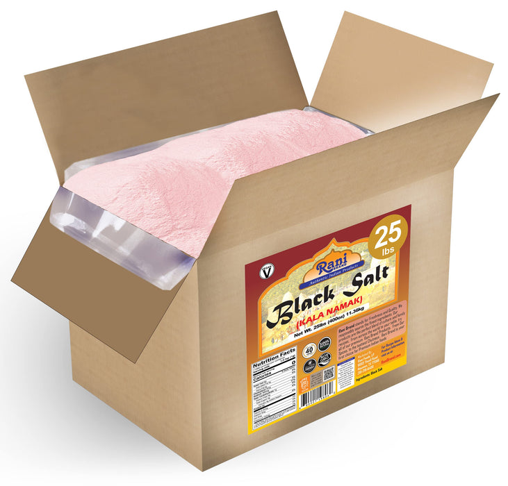 Rani Black Salt Powder (Kala Namak) Mineral 400oz (25lbs) 11.36kg Bulk Box ~ Unrefined, Pure and Natural | Vegan | Gluten Friendly | Indian Origin